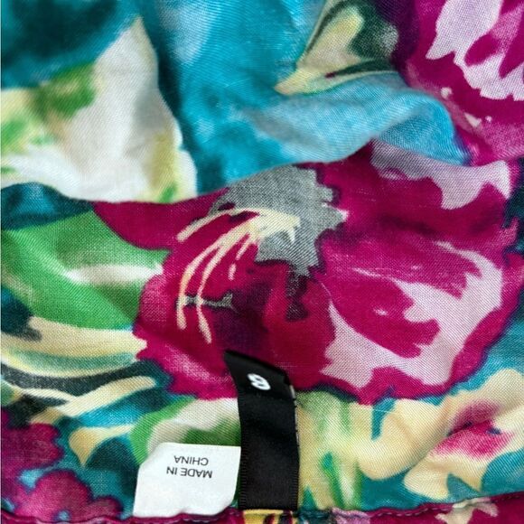 H&M Blue Multi Floral Strapless Bandeau Dress Sz 6 EUC​ - Picture 8 of 11